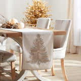 Bead embroidered pine tree table runner 72"l