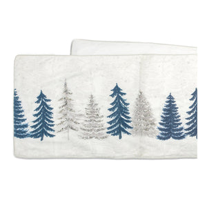 Embroidered Pine Tree Table Runner 72"L