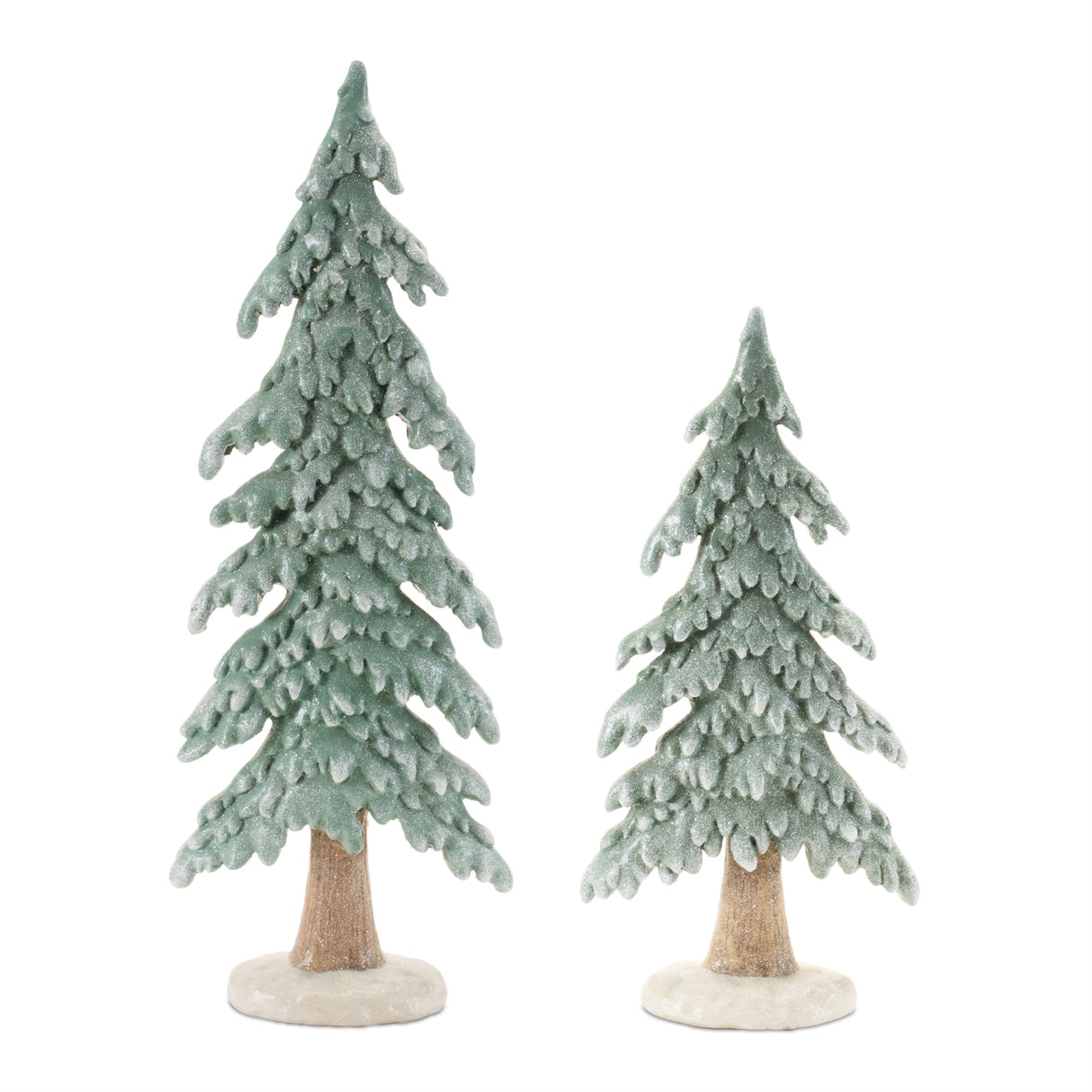 Glittered-winter-pine-tree-(set-of-2)-Christmas-Decor