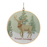 Woodland christmas sentiment disc ornament (set of 6)