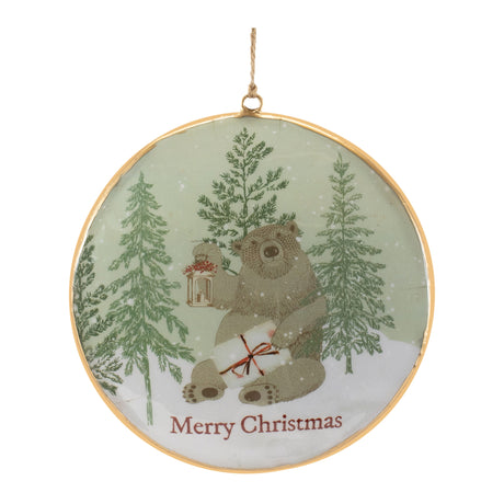Woodland christmas sentiment disc ornament (set of 6)