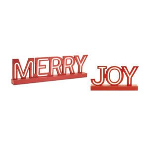 LED Joy and Merry Tabletop Sign (Set of 2)