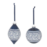 Ornate bird print ornament (set of 6)