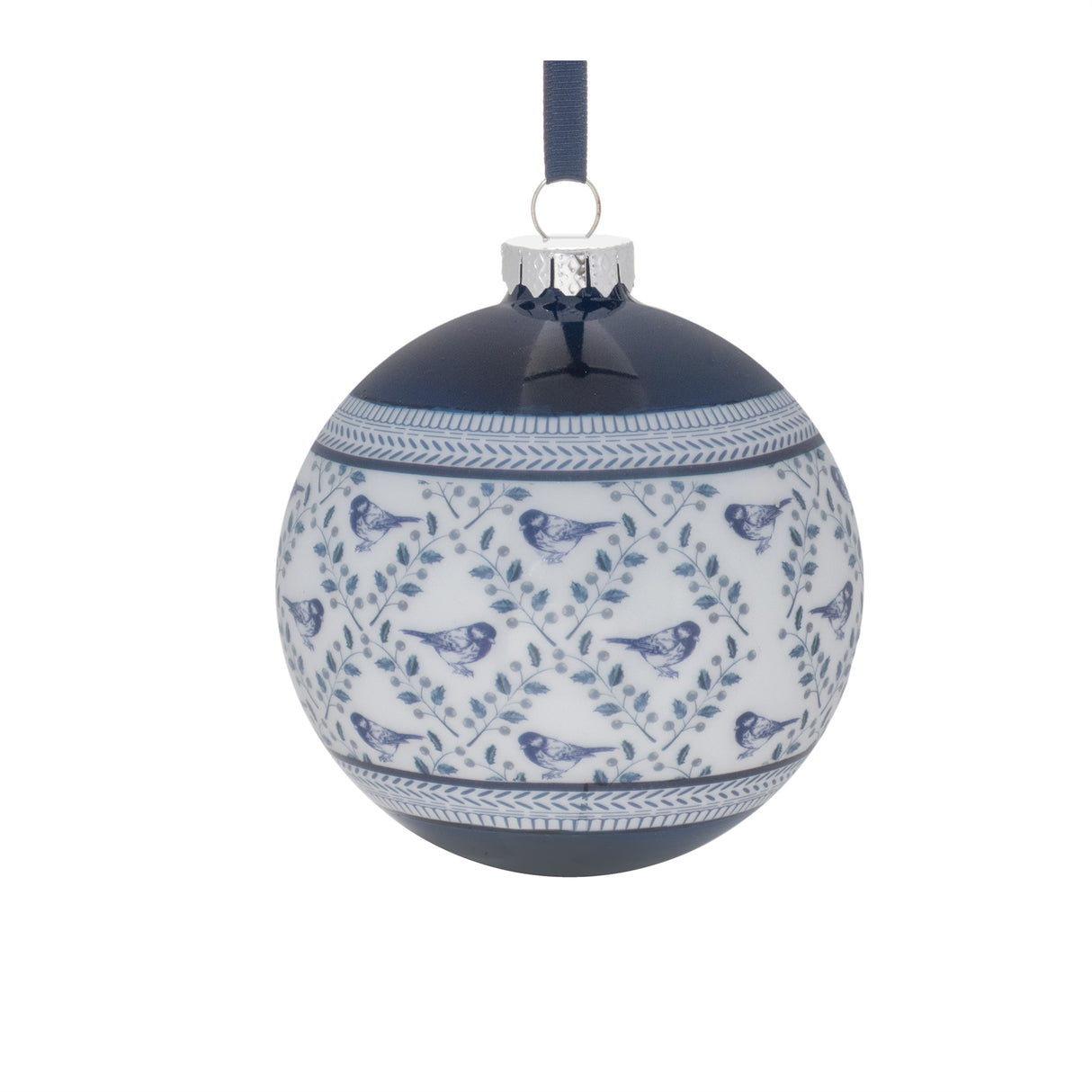 Ornate bird print ornament (set of 6)