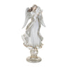 Holiday angel statue on pedestal 20"h
