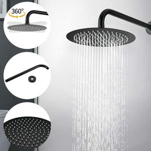 Elegant 10" Round Rain Shower Head And Handheld Set With Adjustable Tilt And Dual Modes