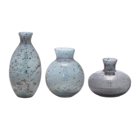 Bubbled glass bud vase (set of 3)