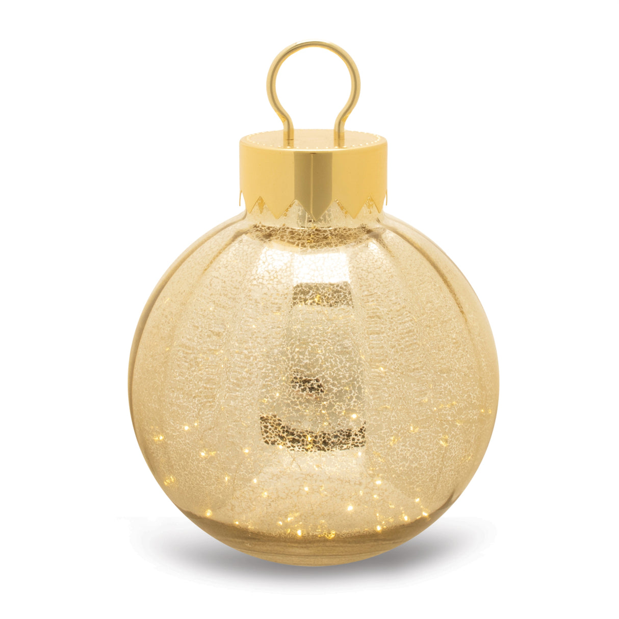 Led mercury glass ornament 13"h