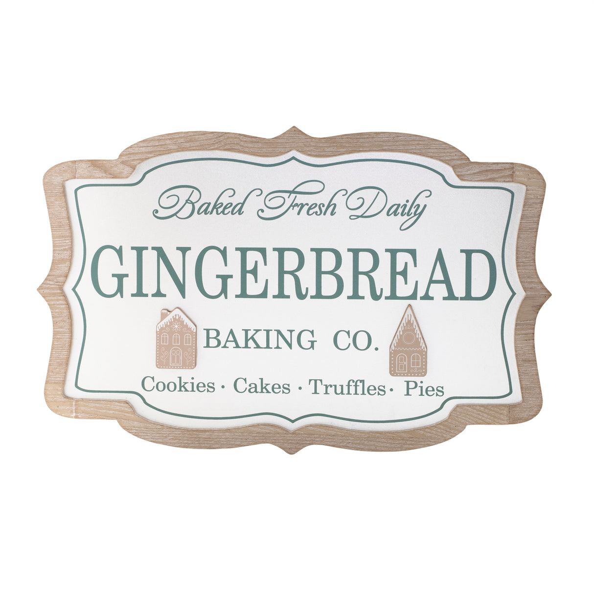 Framed gingerbread bakig sign 15"l