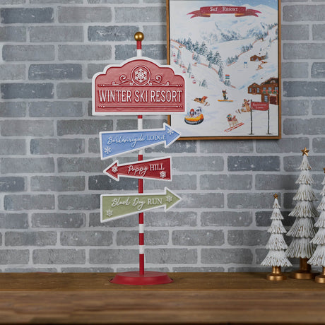 Dog ski resort sign 33.5"h