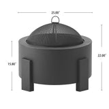 Scott Living Flicker Wood Burning Iron Fire Pit