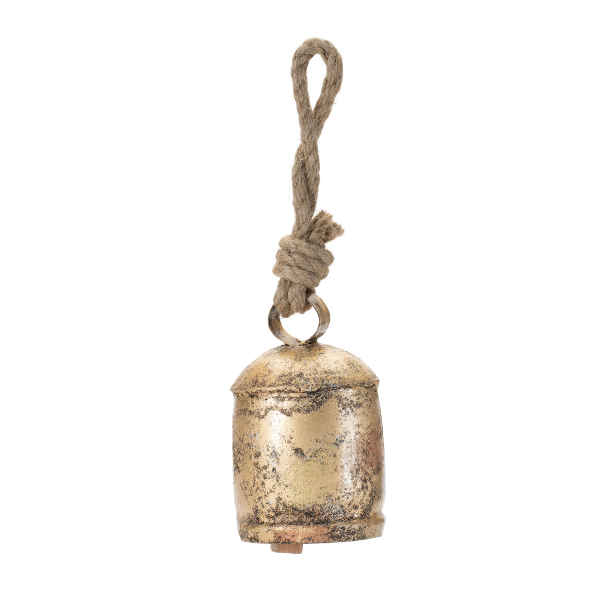Distressed metal bell ornament (set of 8)
