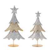 Jeweled-metal-christmas-tree-(set-of-2)-Christmas-Trees
