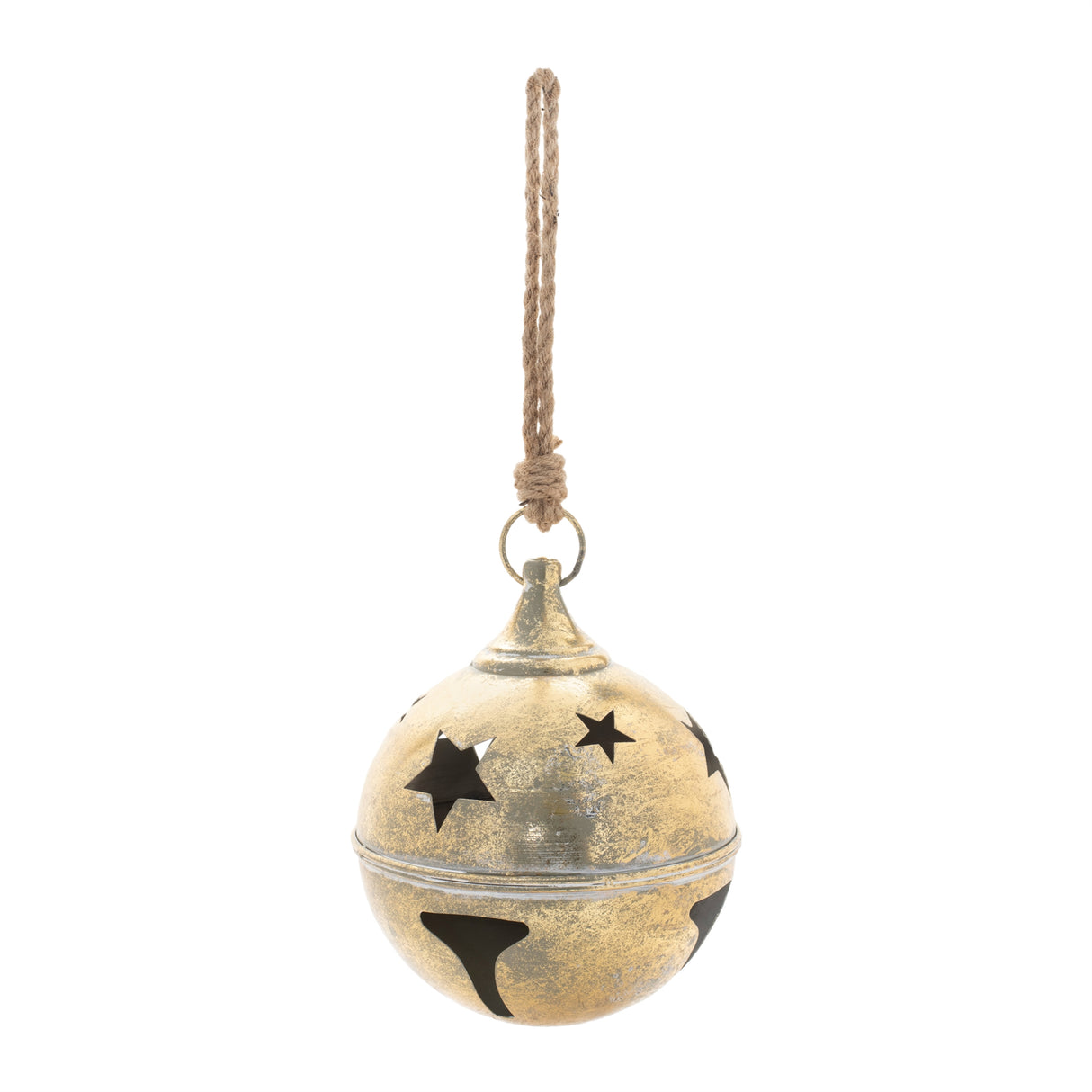 Distressed metal bell ornament (set of 2)