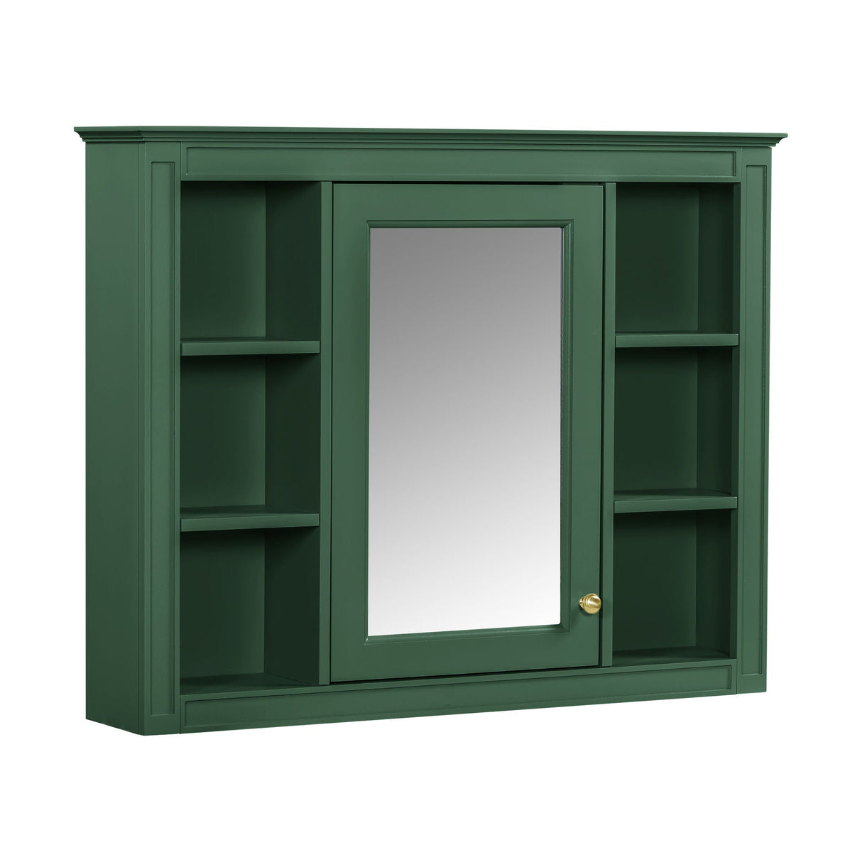 Wall Mounted Medicine Cabinet With Mirror and 6 Open Shelves