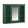 Wall Mounted Medicine Cabinet with Mirror and 6 Open Shelves - Multiple Colors