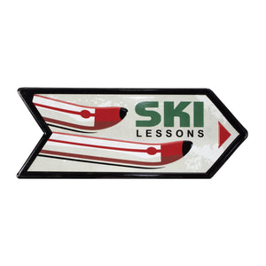 Metal-Ski-Lessons-Sign-(Set-of-2)-Christmas-Decor