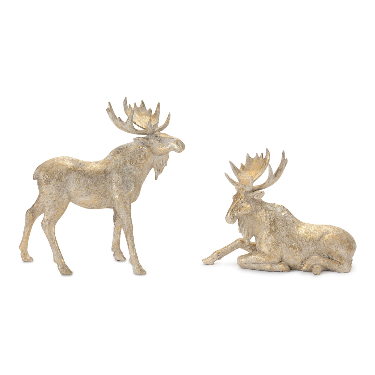 Winter moose figurine (set of 2)