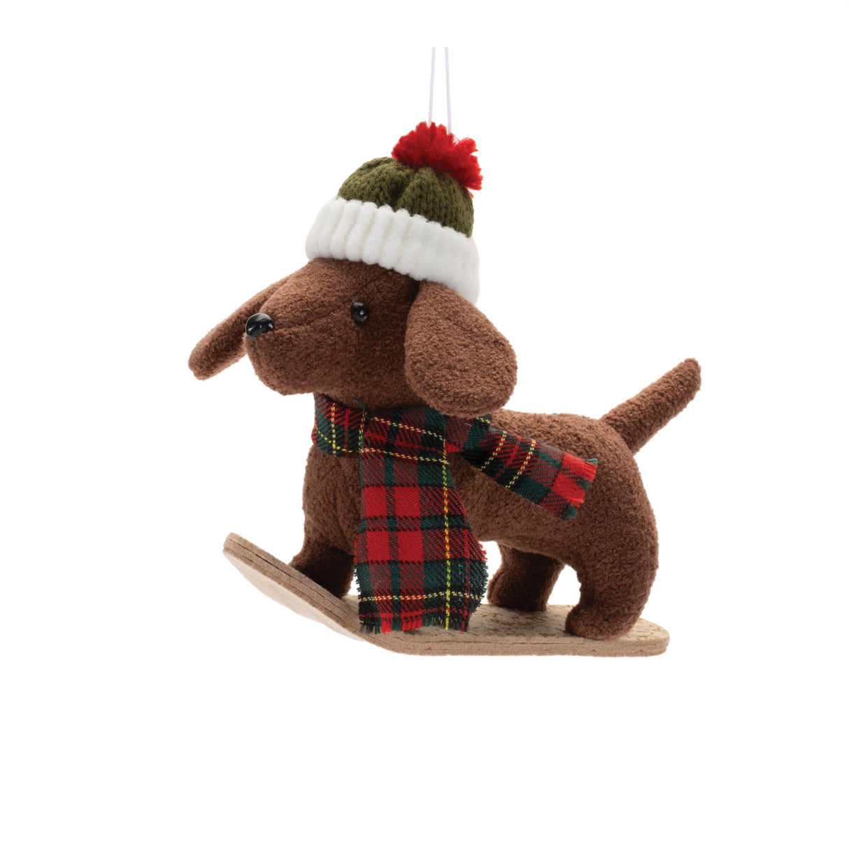 Plush ski and snowboard dog ornament (set of 6)