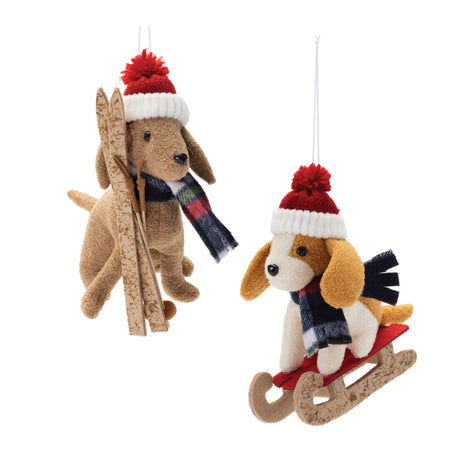 Plush-ski-and-sled-dog-ornament-(set-of-6)-Christmas-Ornaments
