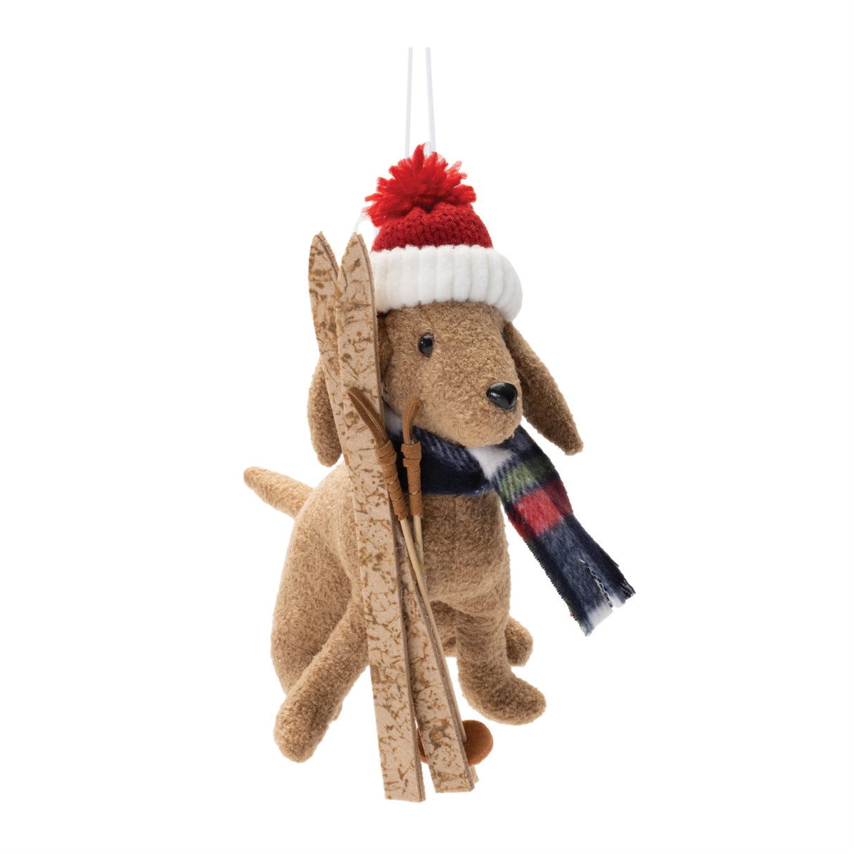 Plush ski and sled dog ornament (set of 6)