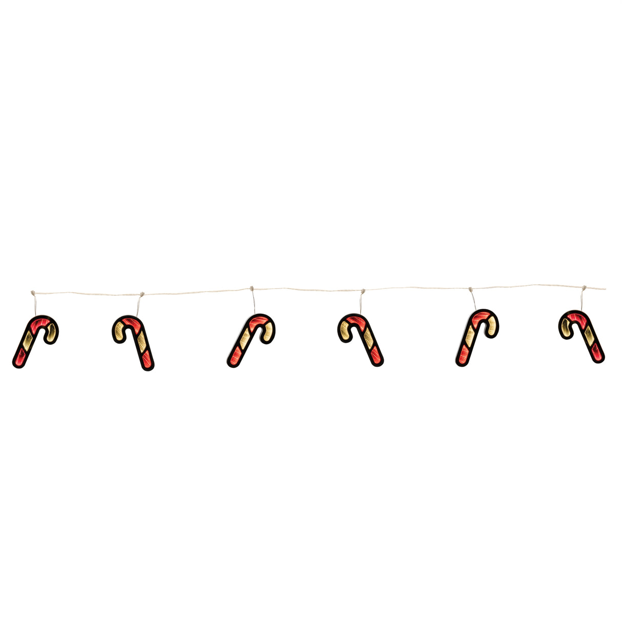 Candy cane ekkolight garland 68"l