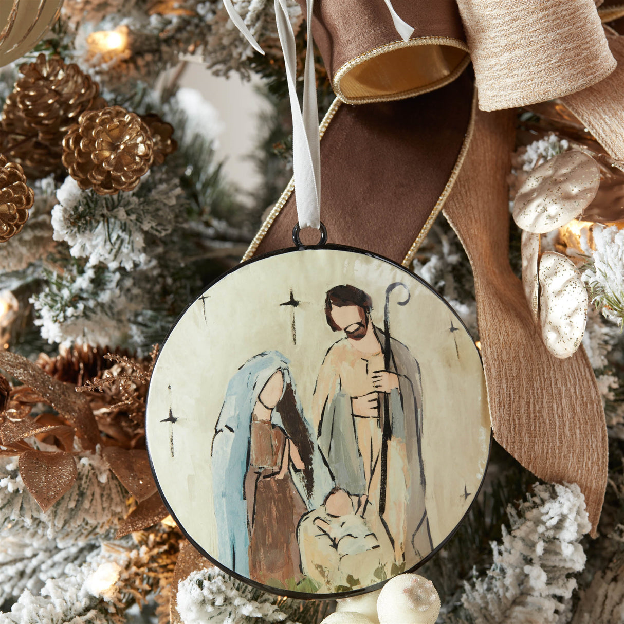 Holy family disc ornament (set of 12)