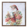 Framed winter florals and santa print 16"sq