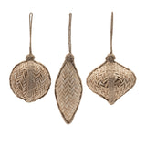 Woven bamboo ornament (set of 6)