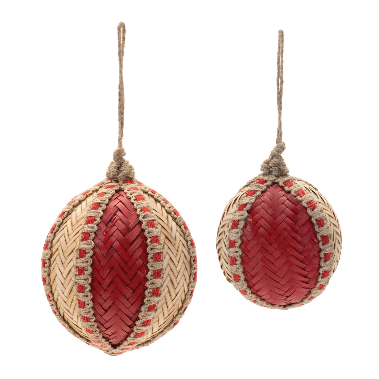 Woven bamboo ornament (set of 4)