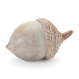 White washed etched acorn (set of 6)