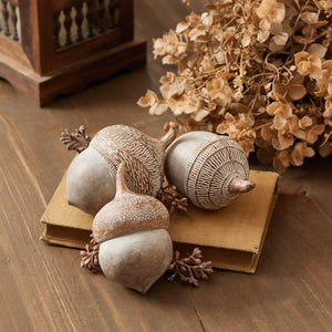 White-Washed-Etched-Acorn-(Set-of-6)-Fall-Decor