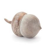 White washed etched acorn (set of 6)