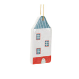 Ceramic winter house ornament (set of 12)