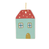 Ceramic winter house ornament (set of 12)