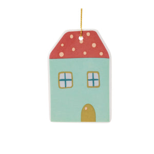 Ceramic Winter House Ornament (Set of 12)