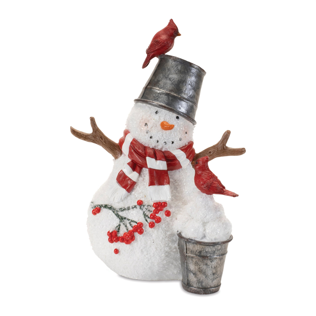 Cardinal snowman figurnie (set of 2)