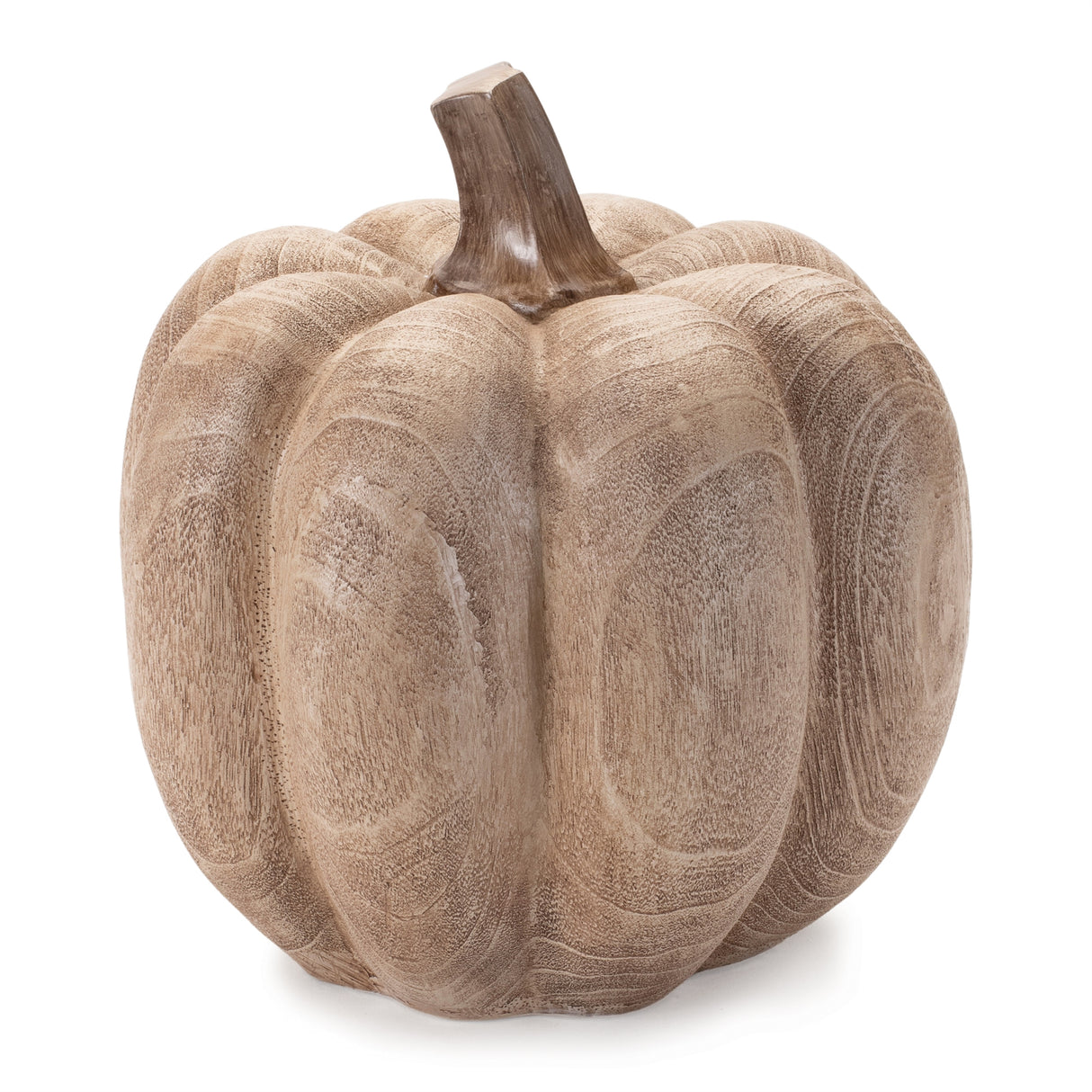 Wood grain design pumpkin décor (set of 2)