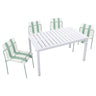 4 Piece Set Of Modern Color Block Designed Single Chairs With Long Table