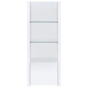 Lance - 3 Piece TV Entertainment Center With Shelves - Gloss White