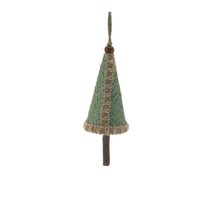 Woven Bamboo Pine Tree Ornament (Set of 4)