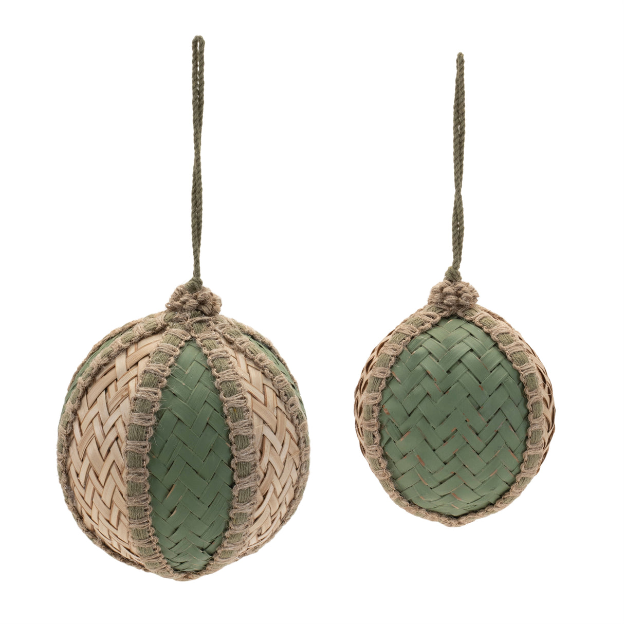 Woven bamboo ball ornament (set of 4)