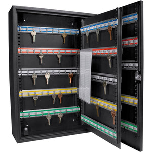 Adjustable Key Cabinet with Lock - Multiple Sizes, Gray or Black
