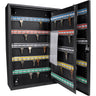 Adjustable Key Cabinet with Lock - Multiple Sizes, Gray or Black