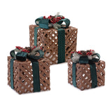 Led-woven-packages-with-bow-arrangement-(set-of-3)-Decorative-Objects