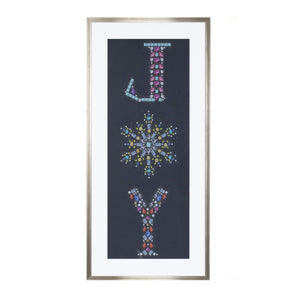 Holiday Jewel "Joy" Print Under Glass 23.5"H
