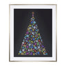 Holiday jewel tree print under glass 23.5"h