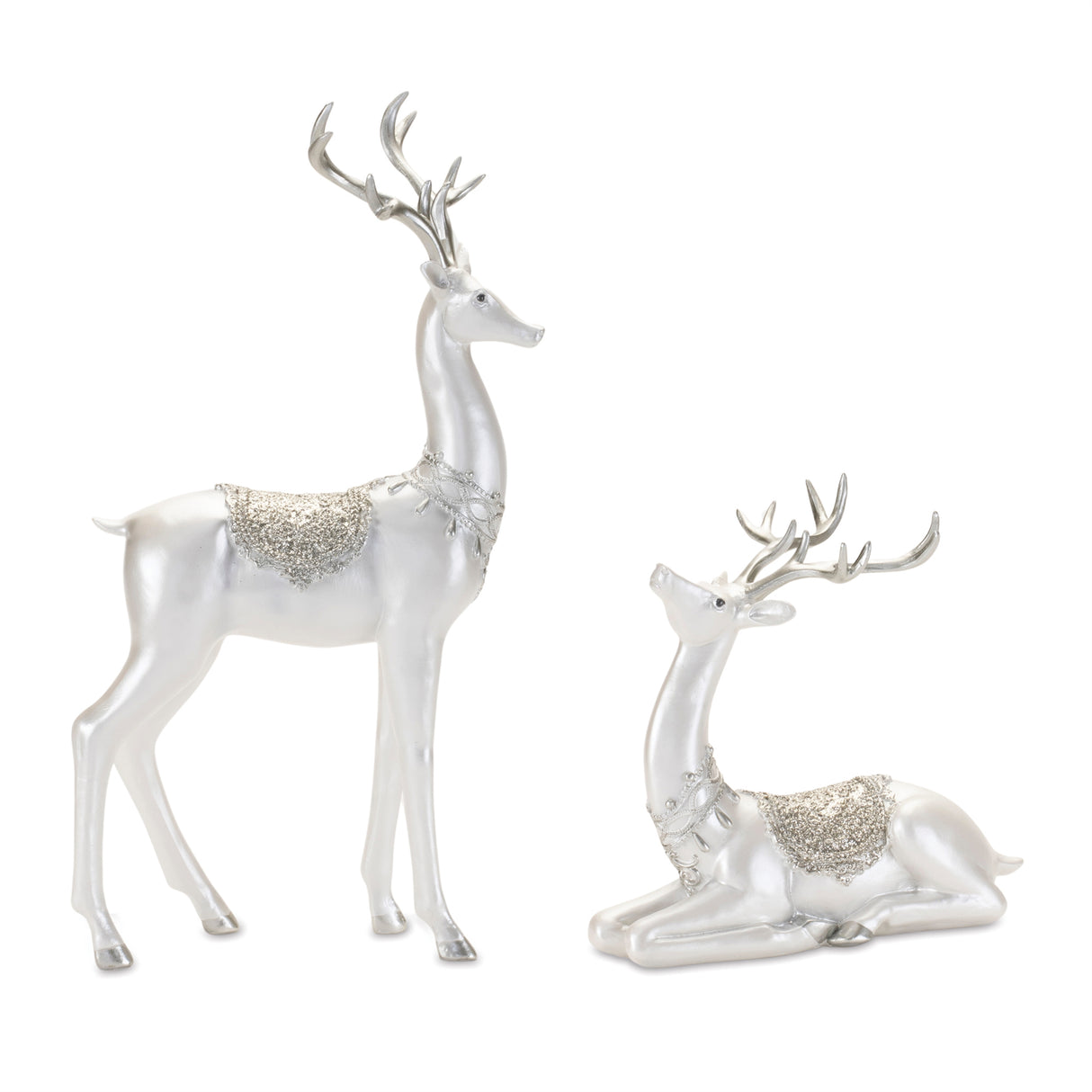 Modern holiday reindeer figurine (set of 2)
