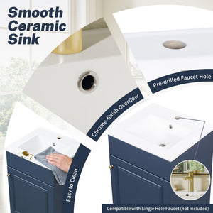 Bathroom Vanity With Sink, Cabinet With Adjustable Shelf