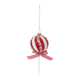 Glass peppermint lollipop ornament (set of 12)